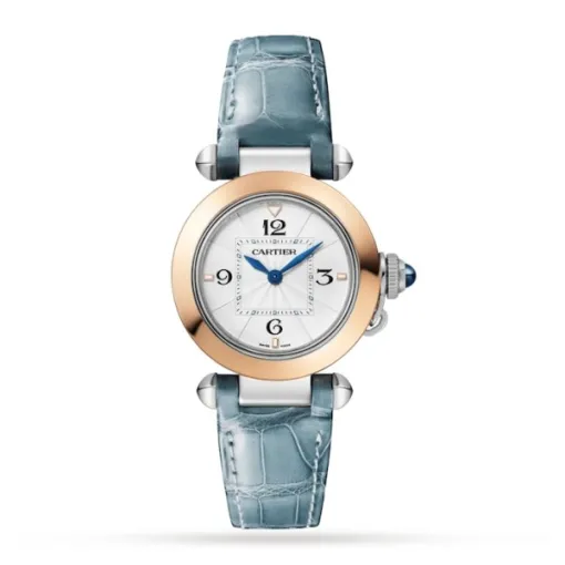 Cartier Pasha de Cartier Women Quartz Silver Stainless Steel   18ct Rose Gold Watch W2PA0007