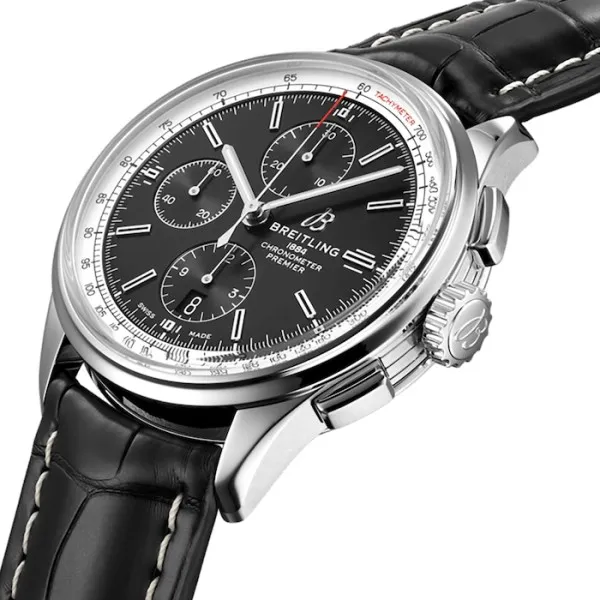 Breitling Premier Men Automatic Black Crocodile Watch A13315351B1P1