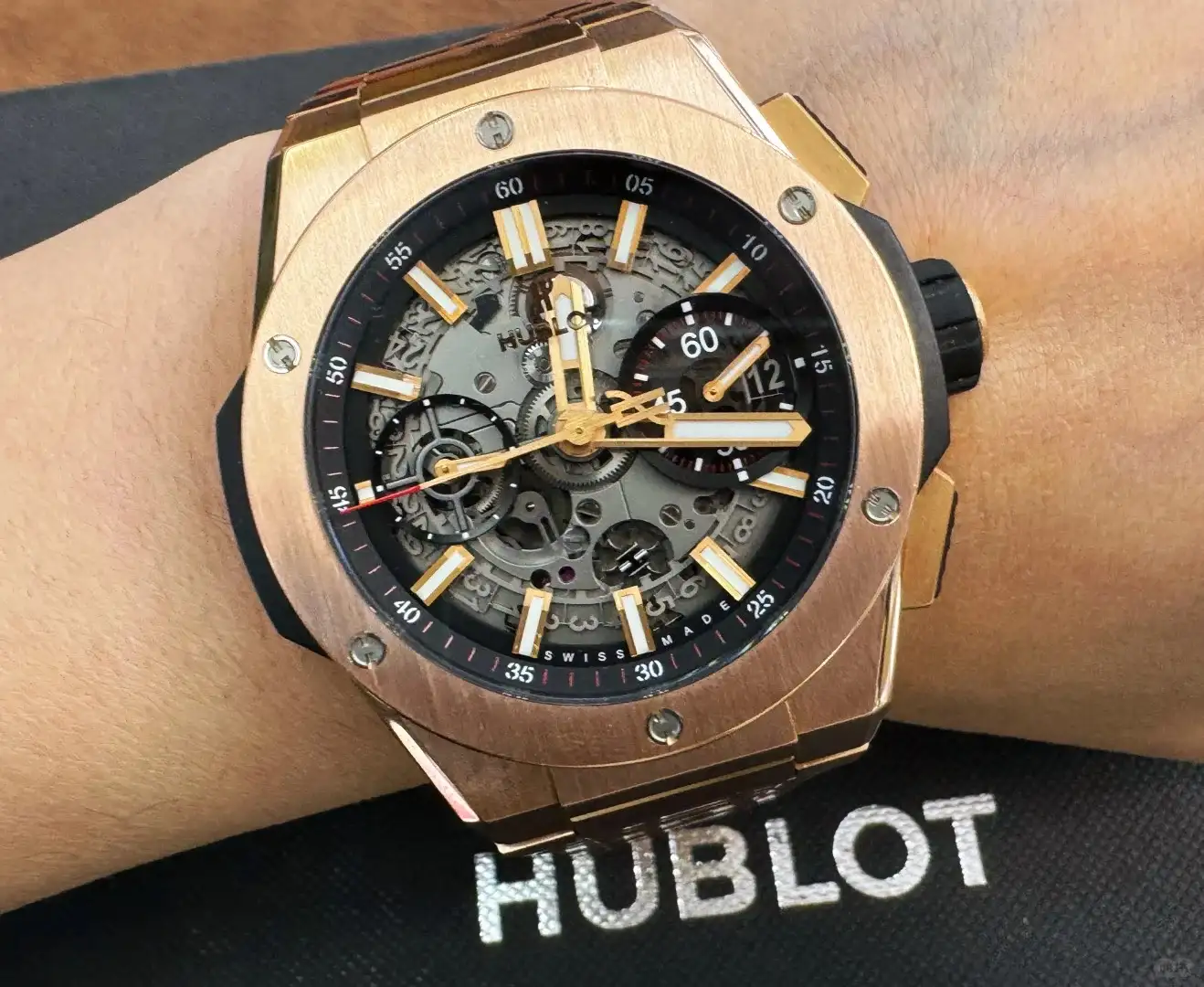 Hublot Big Bang Men Automatic Black 18ct Rose Gold Watch 451.OX.1180.OX