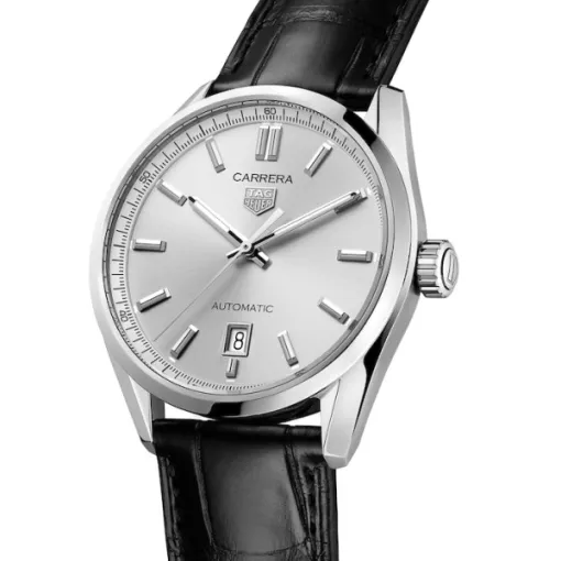 TAG Heuer Carrera Men Automatic Silver Alligator Watch WBN2111.FC6505