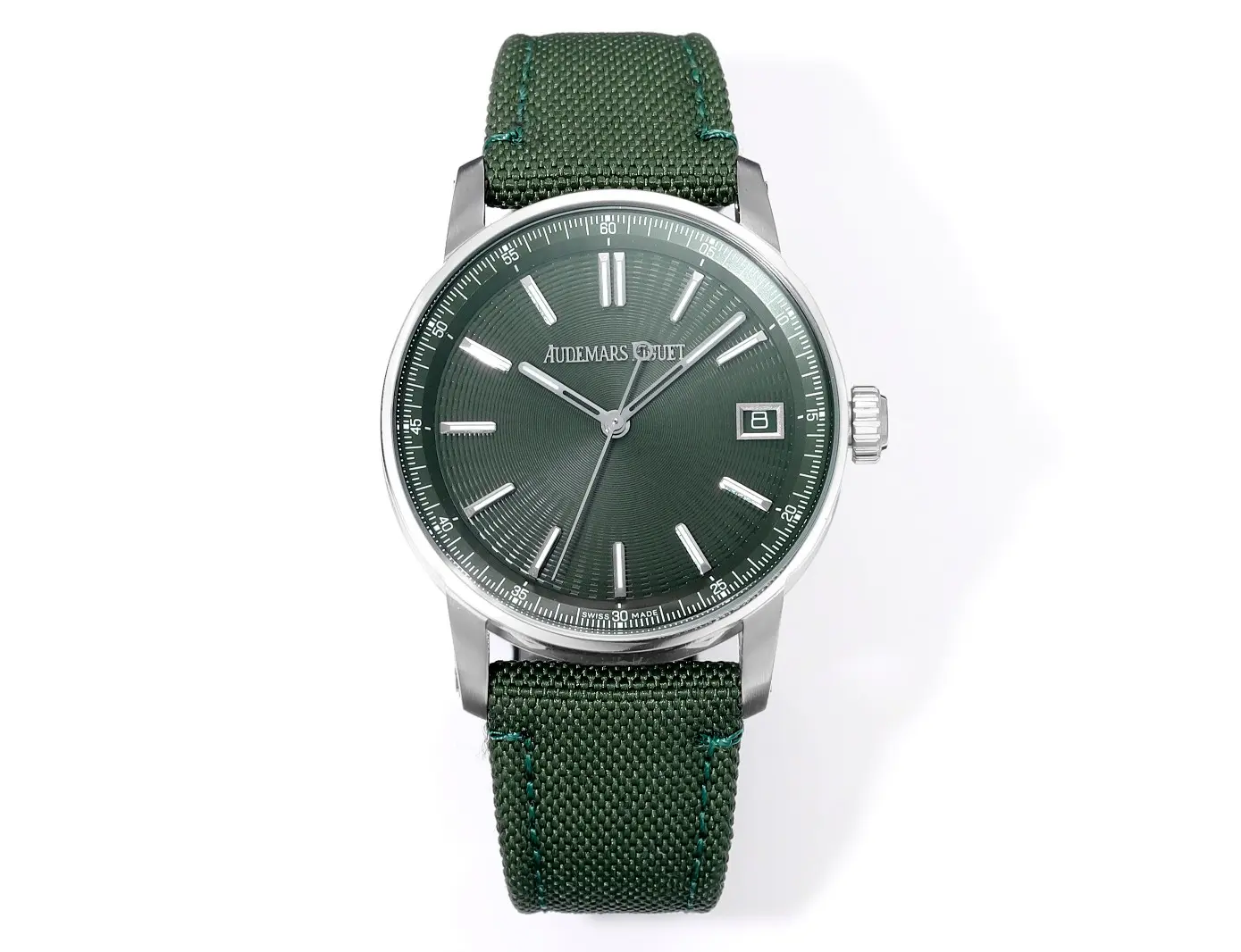 watch Audemars Piguet CODE 11.59 Green Dial Stainless Steel Watch with Fabric Strap